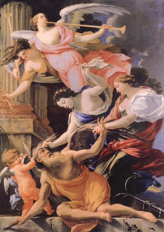 Simon  Vouet Saturn,Conquered by Amor venus and hope Spain oil painting art